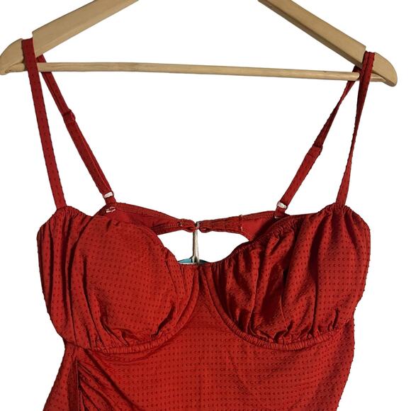 Rhode for Target Embossed Dot Ruffle Red One Piece Swimsuit Size XL - Picture 5 of 13